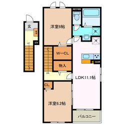 平田町駅 徒歩17分 2階の物件間取画像